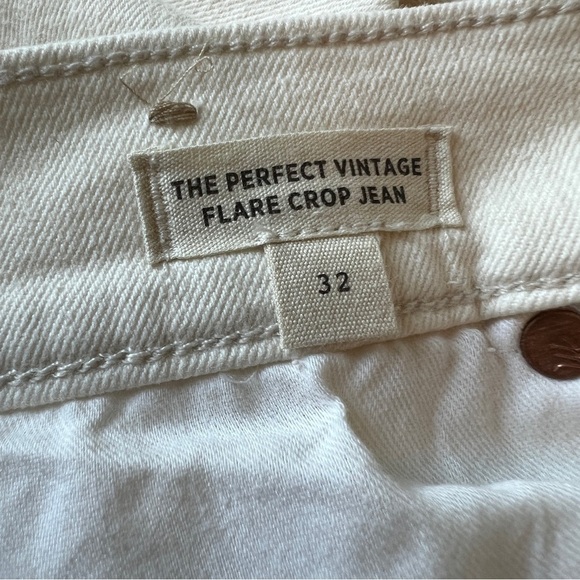 MADEWELL THE PERFECT VINTAGE FLARE CROP JEAN Cream Denim Size 32 FLAW - Picture 3 of 12